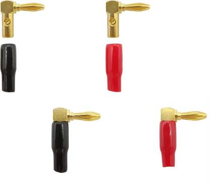 fdealz L Type Adapter Banana Connectors - 4 Pieces Banana AUDIO Connector Plug