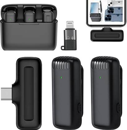 MOBIZAC Professional Grade Wireless Mic for Youtube Video Recording ASMR Reels Interview Microphone for Type C Mobiles and iPhone Wireless Mic