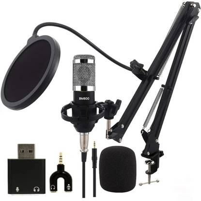 TechBlaze BM800 Studio Microphone Kit for Voice Recording ,Gaming Condenser Mic Set For Studio Recording , Podcasting Live Streaming & Broadcasting