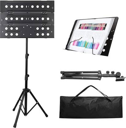 SOUVENIR Orchestral Music Notation Stand for Singers Portable Folding Music Stand Holder Heavy Book Singing Stand Script Stand with Music Sheet Clip Holder Tripod Base For Books, Notes, Lyrics Stand with Carrying Bag, Metal Music Stand