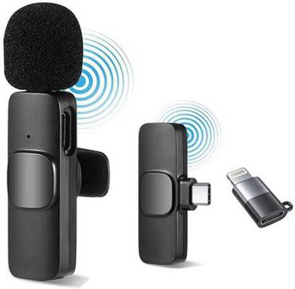 THE MOBILE POINT K8 Wireless Lapel Clip-on Collar Mic For /& Type C Supported Microphone