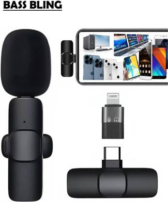 BASS BLING ® Wireless Lapel Mic for YouTube, Vlogging, Recording for Android Microphone