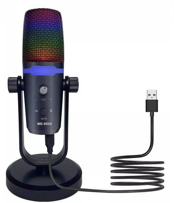 AMG Music MB-8600 USB Microphone for PC ,Quick Mute for Podcast, Streaming, Studio ,PC mic Microphone