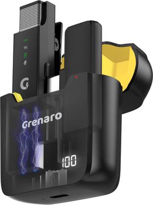 Grenaro Mic For Youtube, Mike For Vlogging,Video Maker, Wireless Mic with Charging Case Microphone