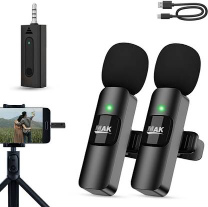 MAK MK-35 Wireless Lavalier Mic Compatible with DSLR & Camera Microphone