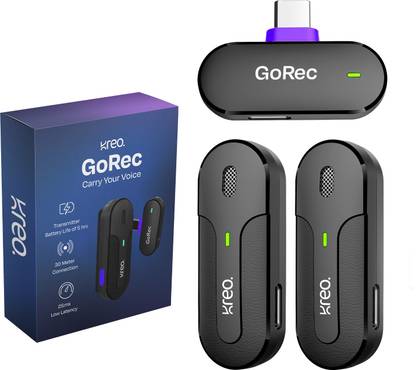 Kreo GoRec Professional Wireless Mic with Dual Transmitter Microphone
