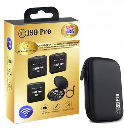 JSD PRO -JSD-WSG9- SUPER GOLD- All Smarphones,Dslrs,Cameras Compatible Dual Wireless Microphone