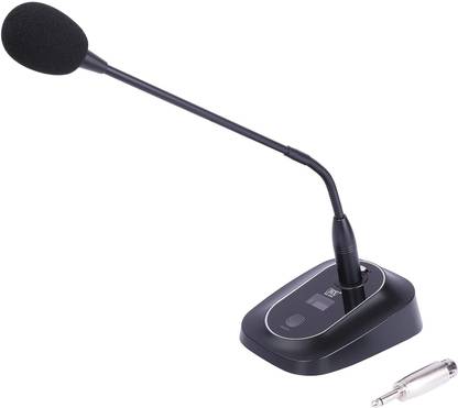 MX Professional Gooseneck Flexible Microphone with Light, Feather Touch & Base Built in Battery Compartment Phantom Power supply Table Top Conference Mic Microphone