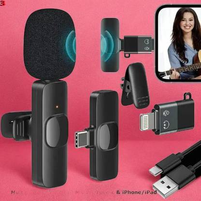 Nilesawar A664 K9 Dual Mic wireless Support Android Type C Devices vlogging Microphone Microphone