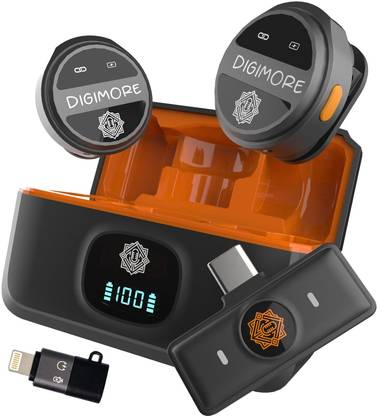 Digimore D-460 Wireless Mic 100ft Range, 48Hrs Battery for Content Creator Microphone