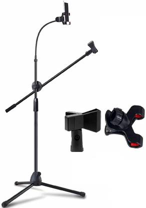 Techtest Heavy Duty Dual Mike Stand Condenser Microphone Stand, Mic Stand for Microphone Microphone