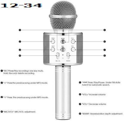 Jocoto AR63(WS858) PLUS WIRLESS Handheld MIC& SPEAKERCOLOR MAY VARY(PACK OF 1) Microphone