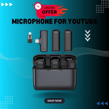YAROH J13 Wireless Microphone With Charging Case Wireless Mic for YouTube VideoVQ121 Microphone