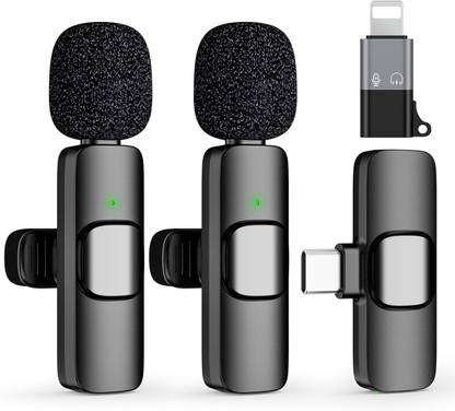 fire turtle K9 Dual Wireless Mic Plug and Play, No App Needed BT Collar Mic for All Devices Microphone
