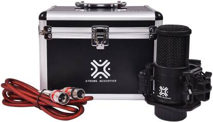 Xtreme Acoustics XA-C01-BK Condenser Microphone for Recording/Podcasting/Live Streaming/Home Studio/YouTube Videos, Comes with XLR Cable and an Attractive Flight Case Microphone