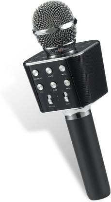 Pick Ur Needs Karaoke Duplex Bluetooth Mic Wireless Bluetooth Microphone Connection Player Speaker 2-in1 With Recording + USB + FM Microphone