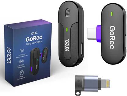 Kreo GoRec Wireless Mic Solo Transmitter USB-C & Lightning Support for iPhone/Android Microphone