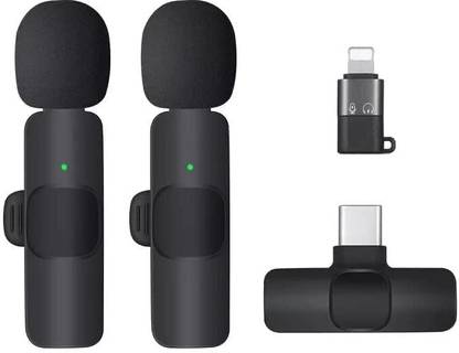 GADGETSWEAR K9 Dual Wireless Mic for Youtuber ,Type-C & iphone Support(6 Month Warranty) Microphone