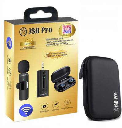 JSD PRO JSD-WM3.5P -60ft Range- With 3.5mm Connector Smartphone, Dslr & PC Mini Wireless Microphone