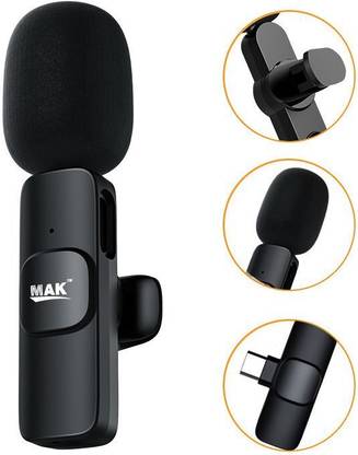 MAK MK08 Wireless Collar Lapel Compatible with Smartphones Microphone