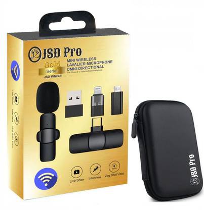 JSD PRO JSD-WMG-9 Gold Series- HQ - iPhone & C-Type Smartphone compatible Mini Wireless Microphone