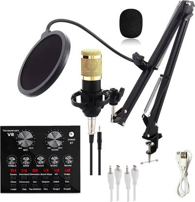 WRADER Professional Studio Microphone with Sound Card Full Setup Studio Mic Recording Microphone