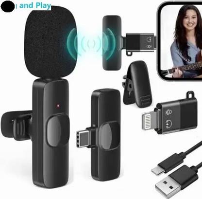 Jocoto L575 K8 MIC_Collar Mic Live Video voice recording BLACK (PACK OF 1) Microphone