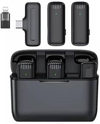 hybite Double Wireless Mic with Charging Case for Vlogging/Recording For Type C/ iPhone Microphone