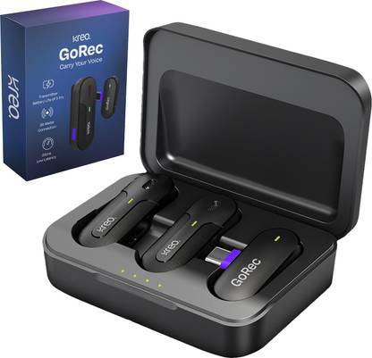 Kreo GoRec Professional Wireless Mic, Dual Transmitter with Charging Case Microphone