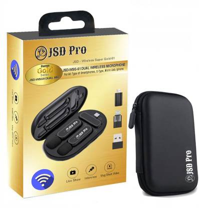 JSD PRO -JSD-WSG-61 Dual-SUPER GOLD-Compatible with All Type of Smartphones-Wireless Microphone