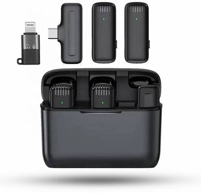 WRADER Dual User Wireless Mic with Noise Cancellation for Type C Mobiles and Phone Microphone