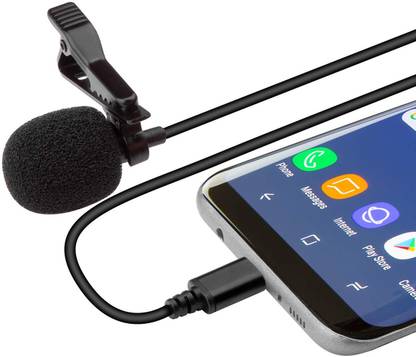 TECHGEAR Type C Microphone for GoPro Hero 5 6 7, Osmo Pocket, Lavalier Lapel Clip Mic collar mic