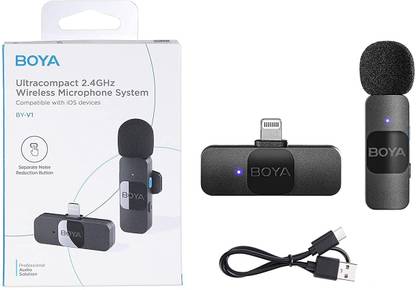 BOYA Lightning Connector V1 Ultracompact 2.4GHz Wireless Microphone System Microphone