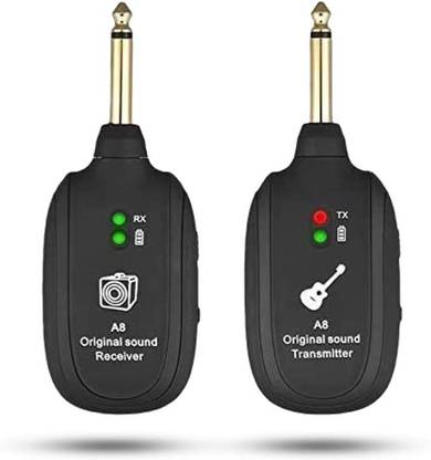 D & Y Wireless Guitar System, Guitar Transmitter Receiver, Built-in Rechargeable Microphone