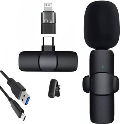 BfsTeckt Wireless k8 Mic for Type-C Bluetooth Android Cell Phone Tablets Supported Camera Microphone