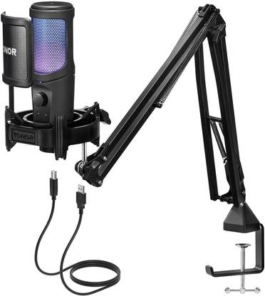 Tonor TC40S RGB USB Gaming/Podcast Microphone Kit, Studio Mic with Arm Stand Microphone