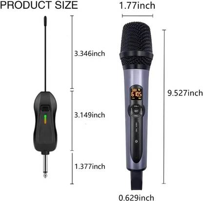 Adiohub Echo UHF Wireless Handheld Dynamic Microphone System with Echo Control Microphone