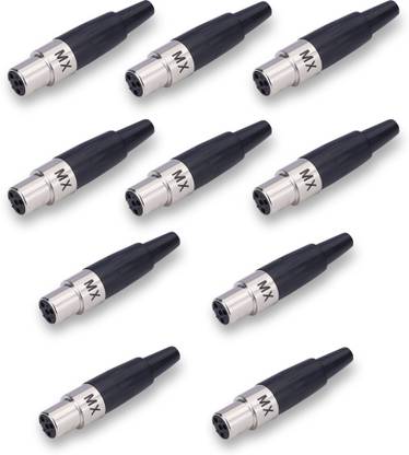 MX 4 Pin Mic Extension Female Connector XLR Mini MX1892 (Pack of 10) Microphone