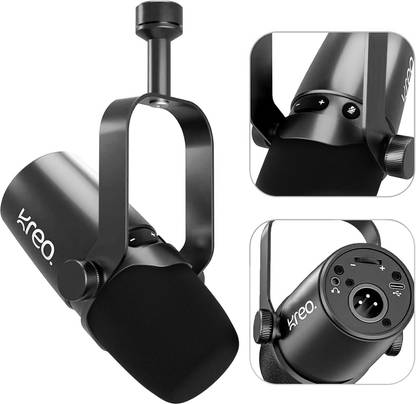 Kreo Kast Professional Dynamic, Cardioid Pickup Pattern, Noise Filtering (XLR/USB) Microphone