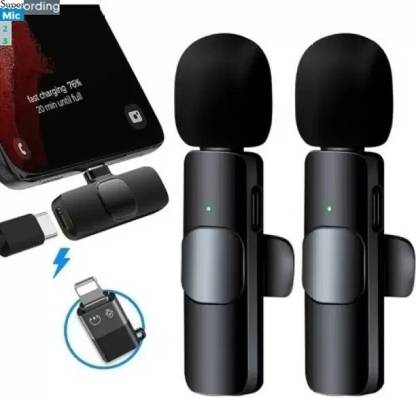 Stybits S745 Ultra K9 Dual Collar Mic IOS/Android Type C Mic Black(pack of 1) Microphone