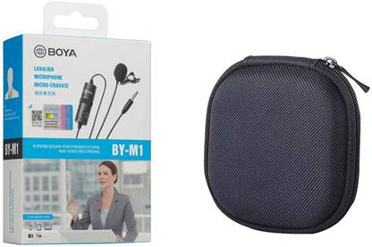 BOYA BYM1 with Carrying Case Omnidirectional Lavalier Condenser Microphone Microphone