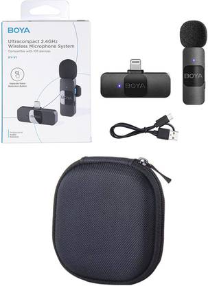 BOYA V1 Ultracompact 2.4GHz Wireless Mic with EVA Carrying Case Microphone