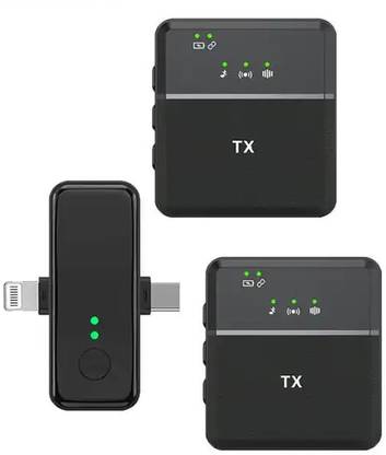 WRADER Dual Wireless Mic with Noise Reduction for Mobile, Camera, DSLR, Laptop, Speaker Microphone