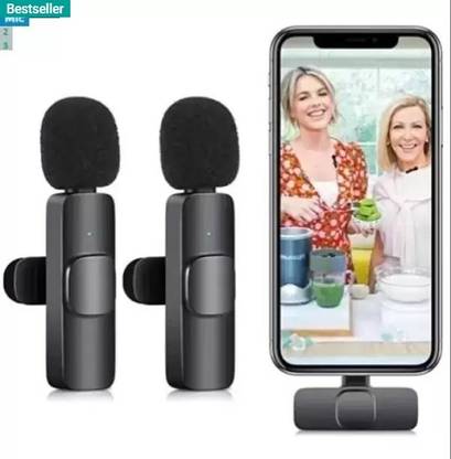 Nilesawar Z853 K9 Lapel Dual Wireless Mic Youtube,Vlogging,Recording for /Android Microphone