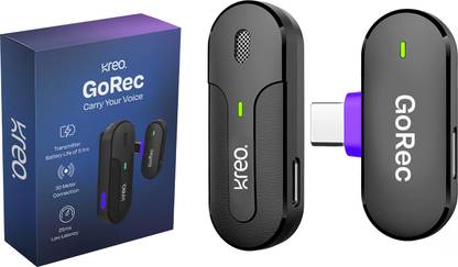 Kreo GoRec Professional Wireless Mic, Solo Transmitter Microphone