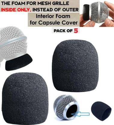 BALRAMA 5pc Inner Foam Cover Sponge for Microphone Mesh Grille Capsule Windscreen Shield Microphone