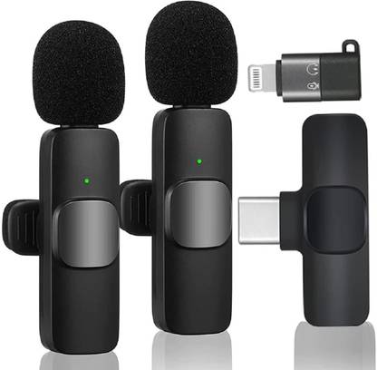 hybite Dual Wireless Lavalier Microphone Plug-Play Wireless Mic for Type C Anaroid& IOS Microphone