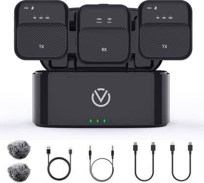 vook Wireless Mic with ANC+ENC Noise Cancellation for Video Recording Microphone