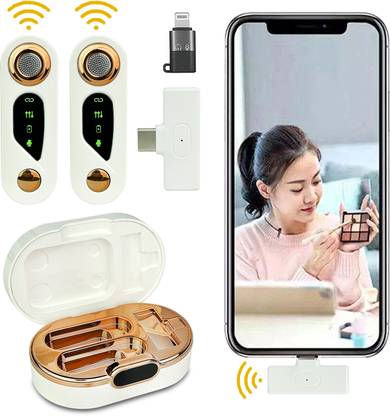 MOOZMOB Dual Wireless Microphone with Noise Reduction for Youtubers Vloggers and Teacher Microphone