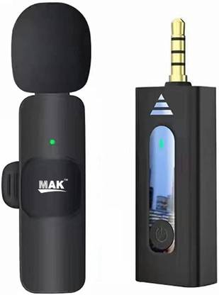 MAK Wireless Mic for Vlog/Recording/Youtube Compatible for Camera/Speaker Microphone